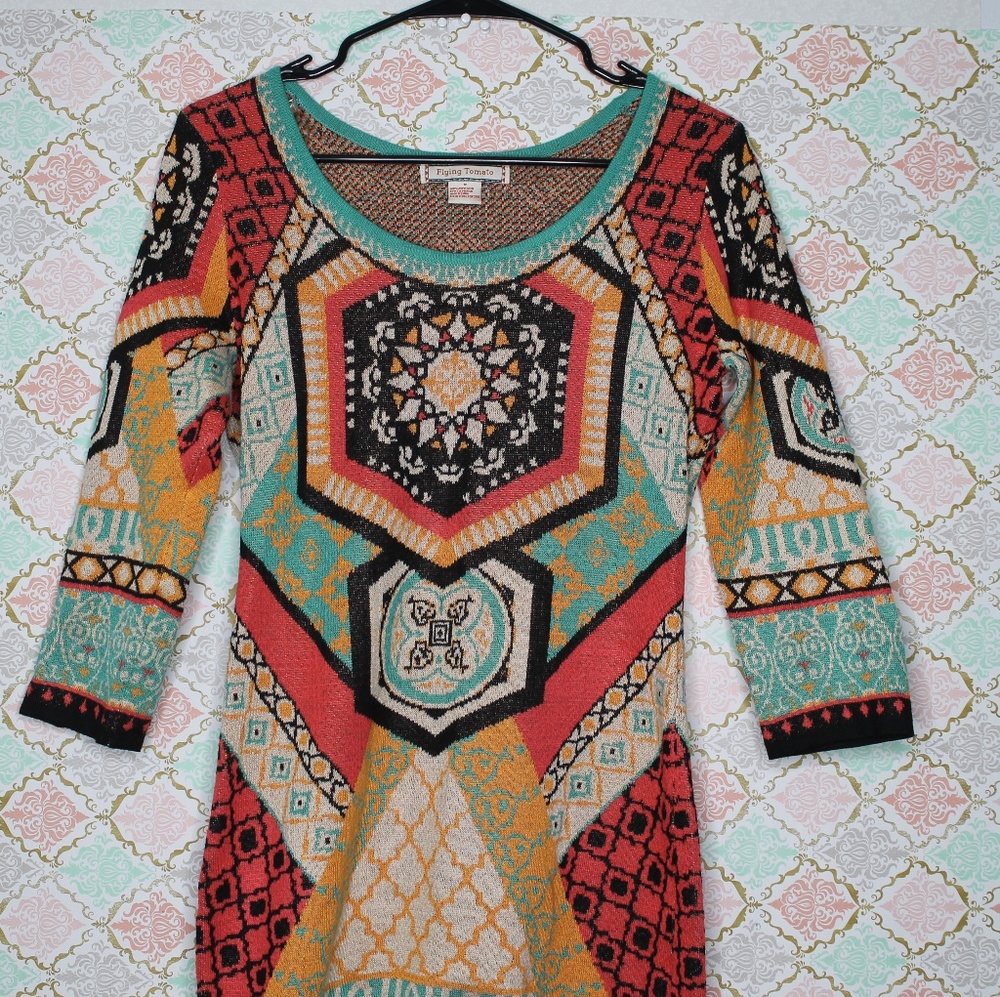 Lulus Flying Tomato Mandala Bohemian Dress